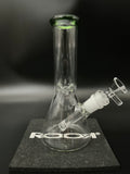 Colored Rim Glass on Glass Beaker Green