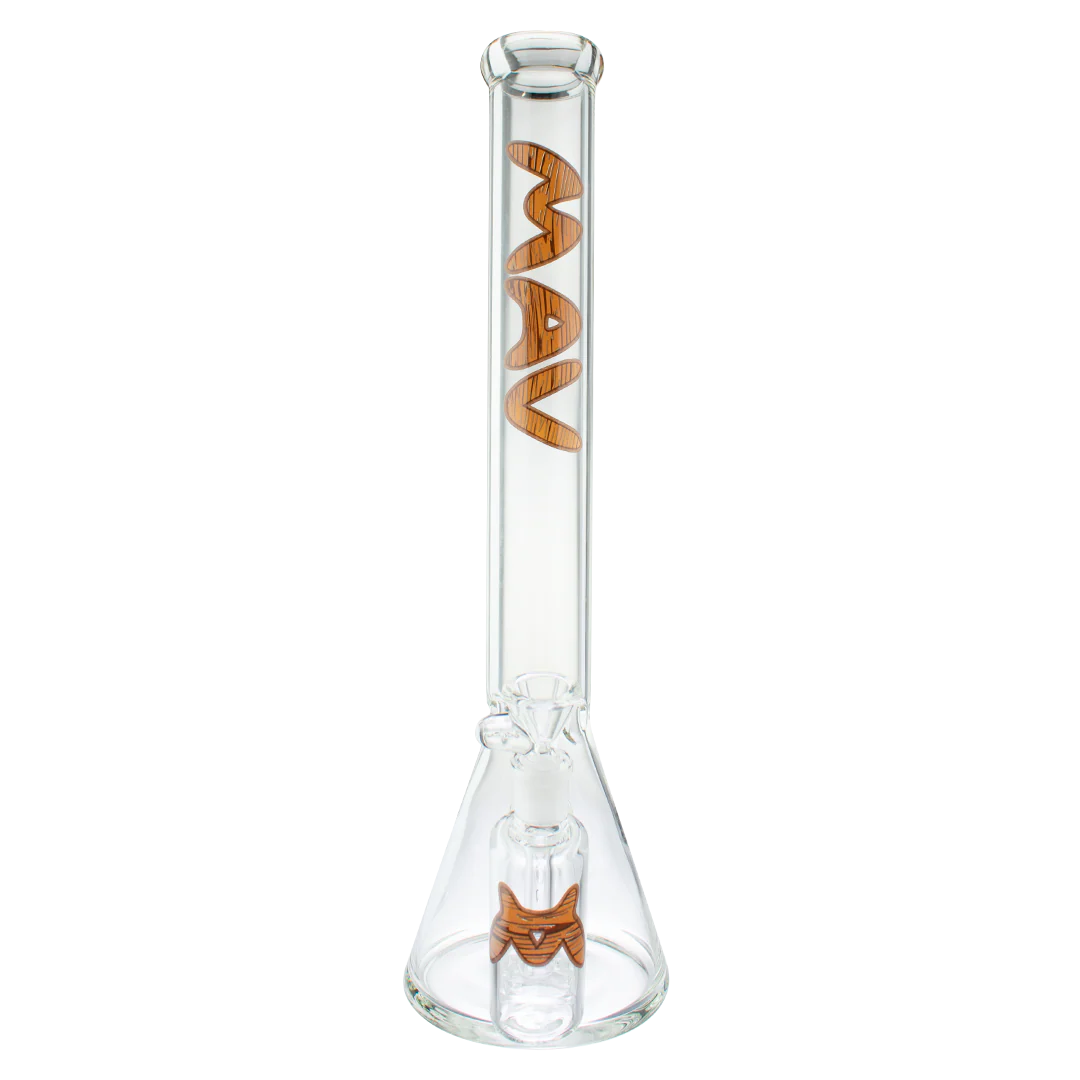 Mav 18" x 5mm Woodgrain Slab Beaker Bong + Ash Catcher Combo