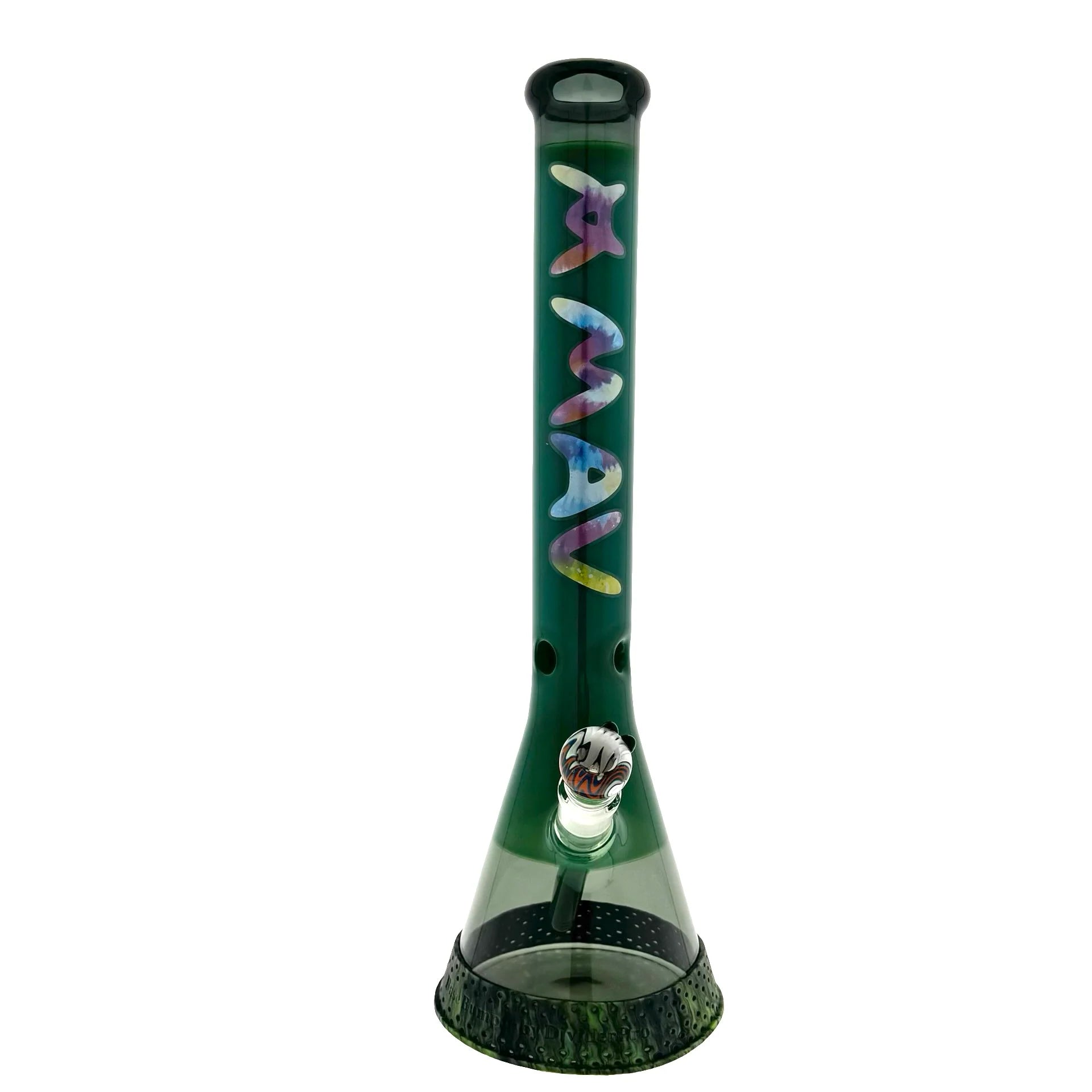 Mav 18" Color Float Beaker Bong Forest Green Tie-dye Match Limited Edition