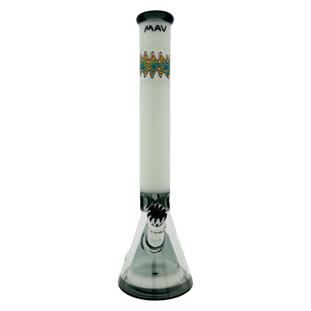 Mav 18" Wigwag MAV Glass Pyramid Beaker Bong Black and White